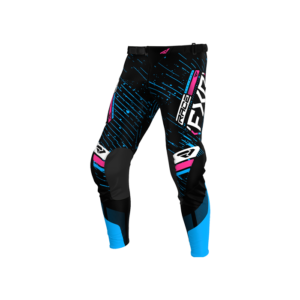 FXR PODIUM MX BROEK 25 ZWART/CYAAN/ROZE